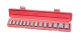 TEKTON 4817 1/2-Inch Drive Shallow Impact Socket Set, Metric, 15-Piece