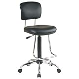 Chrome Finish Economical Drafting Chair w/ Chrome Teardrop Footrest