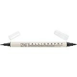 Zig Memory System Calligraphy Dual Tip Marker, Carded, Pure Black