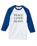 S.Horizon-PEACE LOVE NEW MOON Baseball Jersey~White/Royal~Adult-XL