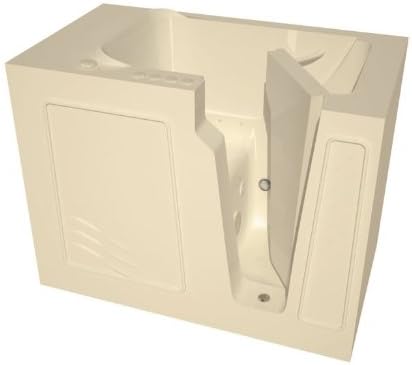Meditub MT2952RBD Curved Door 29 by 52 by 40-Inch Dual Hydrotherapy and Air Jetted Walk In Bathtub Spa Right Side Door, Biscuit