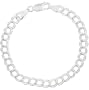 Sterling Silver Double Link Chain Charm Bracelet 070-8"