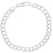 Sterling Silver Double Link Chain Charm Bracelet 070-8"
