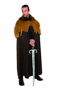 Rubie's Costume Deluxe Medieval Warrior Cloak With Faux Fur Trim, Brown, Standard Costume