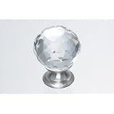 Top Knobs TK126BSN Clear Crystal 1 3/8