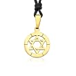 Ziovani Gold-Tone Star of David Stainless Steel Pendant Necklace