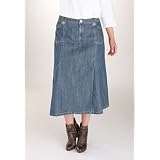 Avenue Plus Size Button Tab Denim Skirt 