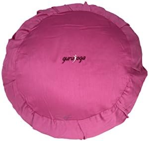 Zafu Yoga &amp; Mediation Pillow-Cotton Satin w/ Buckwheat Fill-Round Shape - Purple