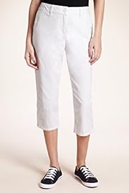 Pure Cotton Straight Leg Cropped Trousers