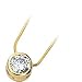 Stunning! 14k Yellow-gold 06.5MM=1 CT Moissanite Solitaire Pendant Slide on a 14k Yellow-gold 18 Diamond-cut Snake Chain