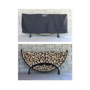 Woodhaven Crescent Firewood Rack (Black) (52H x 96W x 14D)