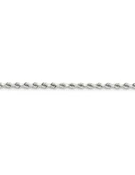 14k White Gold 9.00 Inches WG 4.00mm Wide D/C Rope Chain Anklet. Weight: 11.68 Grams - 30 Day Money Back Guarantee