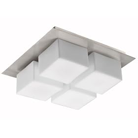 Dainolite 83553-SC 4-Light Ceiling or Wall Fixture, Satin Chrome Frosted Glass by Dainolite