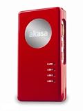 Akasa Compact Multi Card Reader & USB 2.0 Hub - Red