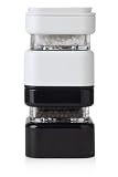 Zak Designs Square Stacking Salt and Pepper Mill Set, Black and White