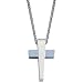 Colibri Mens Shark Tooth Stainless Steel Hematite Pendant Cross LNK018200 - Colibri LNK018200