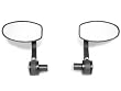 Universal Motorcycle Bar End Mirrors Custom KAWASAKI, SUZUKI, HONDA, YAMAHA, DUCATI, KTM, SPORT BIKES, SCOOTERS, ATV, Black bar ends