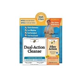 Dual Action Cleanse w/ Digestion Optimizer -210 ct.This two part program detoxifies and cleanses your digestive system providing a flatter abdomen, less bloating, and a light, clean feeling. As seen on TV. Club pack with free Digestive Helper liquid soft-gel.