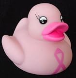 Pink Ribbon Breast Cancer Awareness Rubber Ducky ~ Blinking Light Up Duck