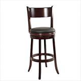 29"H Swivel Bar Stool with Black Seat in English Tudor Finish