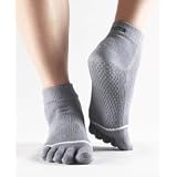 TOESOX トゥソックス 滑り止め付き 5本指ソックス カラー：グレイ サイズ：L 「並行輸入品」