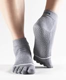 TOESOX トゥソックス 滑り止め付き 5本指ソックス カラー:グレイ サイズ:L 「並行輸入品」