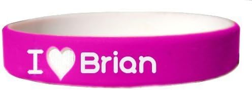 I heart Brian customized wristband (first name, last name, nickname)