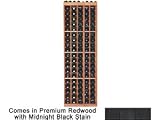 Wine Cellar Innovations Designer Series Collection Premium Redwood with Midnight Black Stain 5-Column Individual Bottle Rack 72x23x13-in.