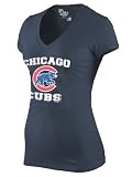 Chicago Cubs Vintage Navy 'Alternate Logo' V-Neck Tri-Blend Tee by 5th & Ocean
