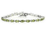 14k White Gold Diamond and Peridot Bracelet