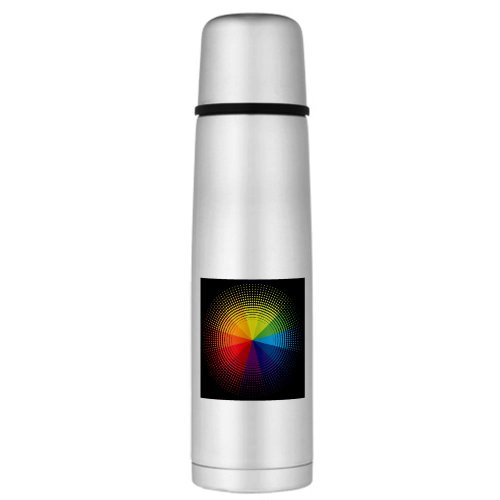 Large Thermos Bottle Gay Pride Rainbow Wheel