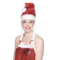 santa hat + plaits,glitter snowflakes.cd