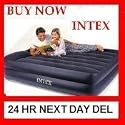 Intex Queen Size Pillow Rest Air Bed with Built-in Electric Pump