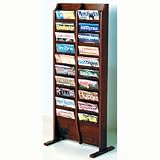 Solid Wood Literature Rack - 20 Pocket (Dark Mahogany) (49
