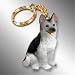 German Shepherd Dog Keychain - Silver & Black