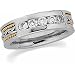 Jewelry : 14K Two-Tone Gold Diamond Handwoven Wedding Band Duo - Gent's Ring