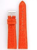 Watch Band Genuine Crocodile Orange Built-In Spring Bars Ladies Length 22 millimeter