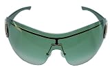 $275 Gucci 2711 Shield Sunglasses Gold Frame Green Lens