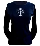 Rhinestone Cross Long Sleeve T-Shirt