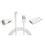 IMOOVE - iPhone 5 - Mini Chargeur secteur / voyage 220V + Mini Chargeur Auto 12/24V + c�ble USB blanc pour Apple iPhone 5, iPod touch 5e g�n�ration, iPod nano 7e g�n�ration, iPad Mini