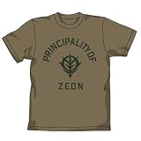 【機動戦士ガンダム】ジオンフロッキーTシャツ サイズ：L / SAND KHAKI
