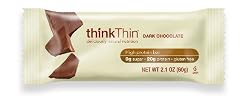 thinkThin Protein Bar, Dark Chocolate, Gluten Free, 2.1-Ounce Bars (Pack of 10)