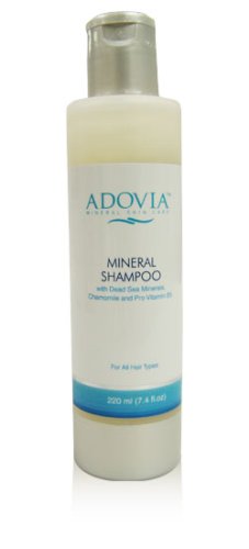 Adovia Mineral Skin Care Dead Sea Mud Shampoo with Dead Sea Minerals, Vitamin E and Chamomile, 7.4 fl oz