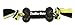 TireBiters Large Chew Toy Bone with Rope, Black, 16-Inch