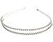 BONAMART Silver Double Rhinestone Crystal Handcraft Girl Women Bow-knot Hair Hairband Hair Band Headband Accessories