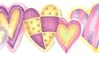 Pink And Light Green All Hearts Wallpaper Border