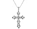 Black Diamond Cross Pendant 1/3 Carat (ctw) in Sterling Silver with Chain