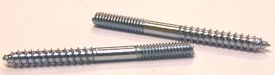 3/8-16 X 6 Hanger Bolts / Steel / Zinc / Plain Center / 125 Pc. Carton