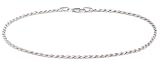 14k White Gold 2mm Diamond-Cut Rope Anklet, 9"