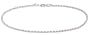 14k White Gold 2mm Diamond-Cut Rope Anklet, 9"